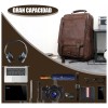 Mochila de Cuero Elegante para Hombre: Impermeable, para Laptop y