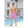 Enlision Mens Swim Trunks Pink Shark Print Beach Shorts with