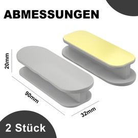 KeZaara Pack of 2 Balcony Door Handles, Exterior Gluing, Grey, Door Handle Balcony Door Exterior for Cabinet Doors, Balcony Doors, Glass Window Handles, 9 x 3.2 x 2 cm