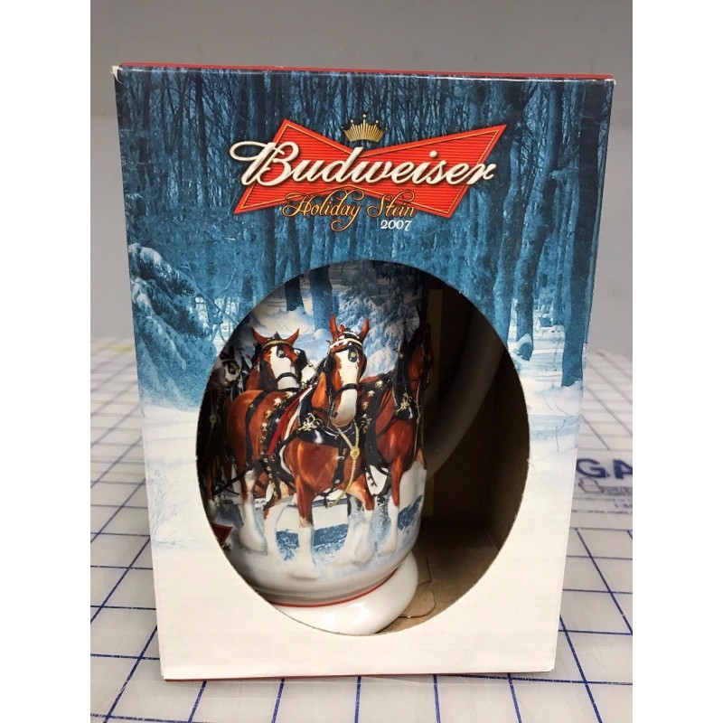 2007 Budweiser Holiday Stein in Box with Certificate of Authenticity