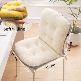 Non-Slip Rocking Plush Seat Cushion with Removable Cover - High Back Desk Chair for Office, Car, Home & Dining Room