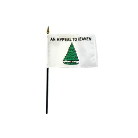 4x6" Washington's Cruisers Historical Stick Flag - An Appeal to Heaven - Made in USA! (4x6" - Qty. 3 - Flag Only)