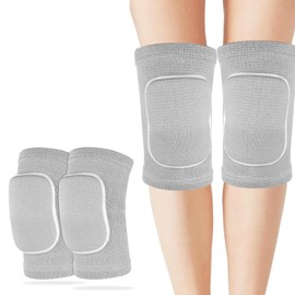 Pack of 2 Knee Pads, Knee Pads for Volleyball, Breathable Knee Pads, Knee Pads for Men and Women, Dance, NTI Collision Soft Thickening Sponge Knee Pads, Grey
