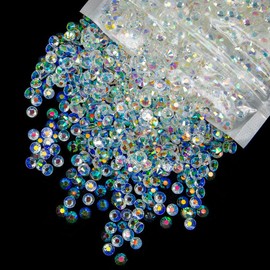 qiipii 2700PCS 4mm Transparent White Ab Resin Rhinestones for Crafting Flatback Jelly Stones Bulk SS16 Clear AB Diamonds Gems Charms for Nails Face Eyes Makeup Tumblers Bottles DIY Crafts Clothes