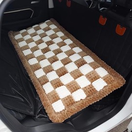 HOMEREFROM Dog Bed for Car, Backseat Pet Bed Mat, Dog Seat Cover for Car Back Seat, Non-Slip Travel Pet Mat, Fit for Backseat Extenders and Seat Covers (Brown&White, 24.8x54inch)