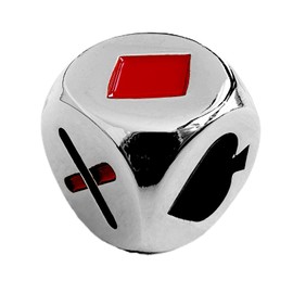 jakilee Premium Stainless Trump Marker Dice - Metal Euchre Cube & 0.62Inch(16mm) Trump Indicator for Euchre/Pinochle/Bridge Card Games and More(Silver)