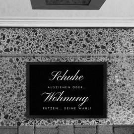 Schuhe ausziehen Doormat in 35 x 50 cm with Saying or Wohnputzen A Funny Door Mat for the Entrance Door Decorative Motif Doormat Door Mat Women Various Sizes