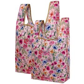 allydrew JoliBag Nylon Reusable Grocery Bag, 2 Pack, Easter Floral
