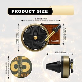 ZOKYUYS Record Player Air Freshener Car Vent Clip - Retro Record Player Design with 10 Pieces Aromatherapy Tablets Replacement Pads - Car Fragrance Diffusers Inter Decor Accessories