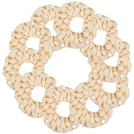 10 Pack Shoelace Hair Scrunchies Hair Ties - Cream