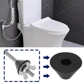 ECSiNG 16-Piece Toilet Hinge Base Plates Washers Set for Toilet Seat Hinge Fitting Replacement Rubber Washers Non-Slip 40 mm Washers M8 Conical Washer Black