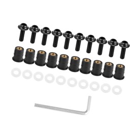 TUCKBOLD 10pcs M5 Motorcycle Windscreen Screw Fairing Windscreen Bolt Black Automotive Parts