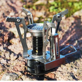 Camping Stove Portable Windproof Camping Gas Stove with Carry Case, Mini Foldable Gas Tank Tripod Pocket Stove Perfect for Picnic Backpacking and Trekking