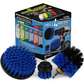 Kayak - Cleaning Supplies - Drill Brush - Boat Accessories - Hull, Deck, Fiberglass, Gel Coat, Carpet, Seats - Spin Brush Kit - Pond Scum, Oily Residue, Weeds, Barnacles, Oxidation - Canoe