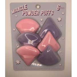 Miracle Powder Puffs (6 Pieces) Washable Powder Puff Face Makeup Sponge Soft Velour Triangle Puffs Loose/Setting Powder or Cosmetic Foundation Beauty Sponge (Light Pink & Purple)
