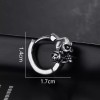 YS Jewelry Men's Punk Silver Small Skull Huggie Hoop Earrings