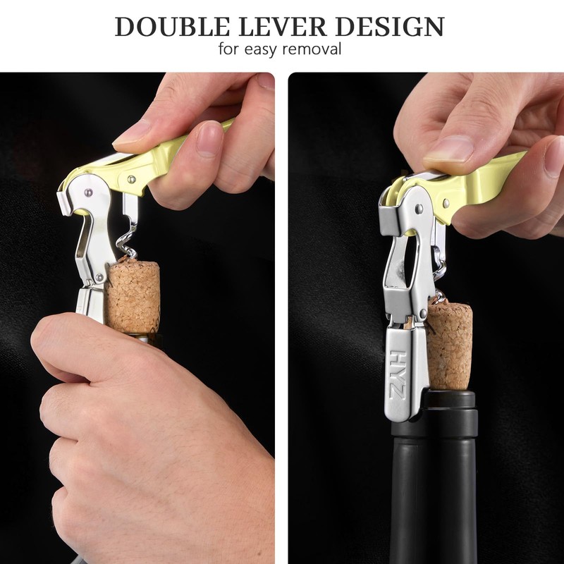 HYZ 2-Pack Wine Opener Waiter Corkscrew, Professional Wine Key for