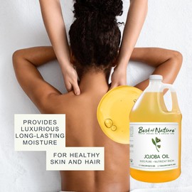 Best of Nature 100% Pure and Natural Jojoba Massage and Body Oil for Hair, Skin & Face (128 Fl Oz)