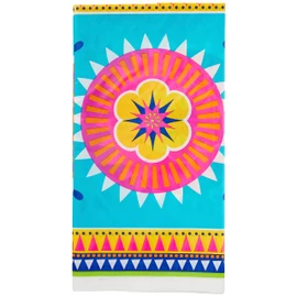 Boho Fiesta Rectangular Plastic Table Cover (137cm x 213cm) - Vibrant & Colorful Design Party Essential - Perfect for Outdoor, Indoor, Birthday, Wedding - 1 Pc
