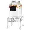 Ilyapa Outdoor Glass Beverage Dispenser with Sturdy Metal Base &