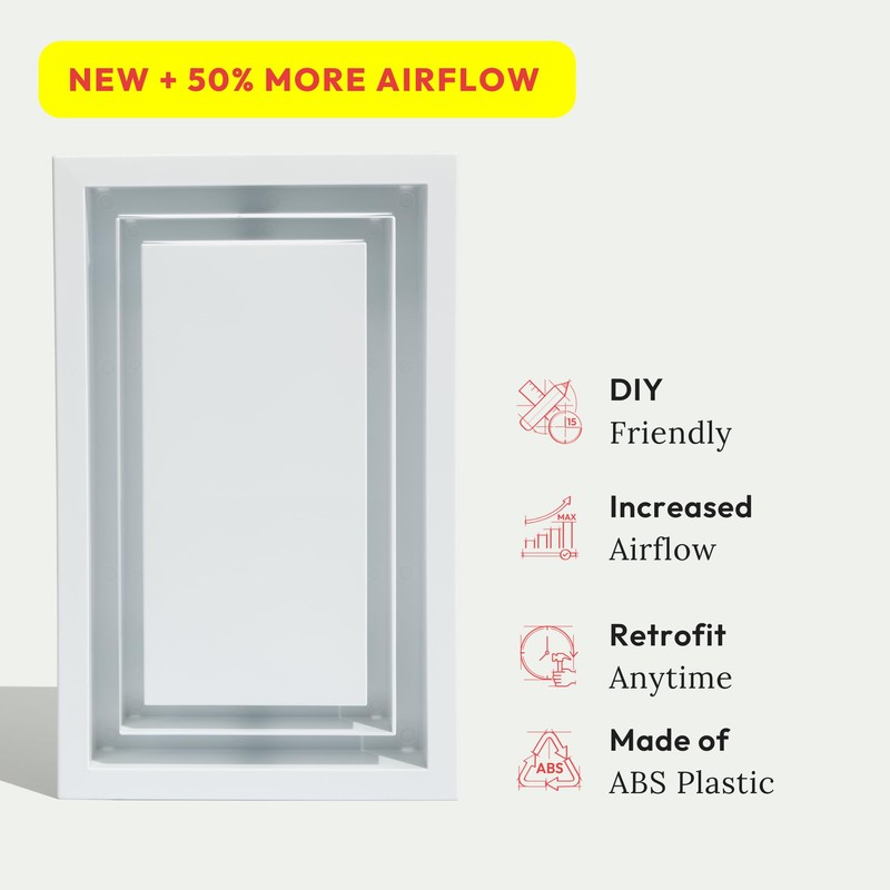 Fittes Framed Wall Vent [Lite+] - 6"x10" - Cotton White