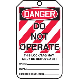 Accuform Lockout Tags, Pack of 5, Do Not Operate, US Made OSHA Compliant Tags, Tear & Water Resistant PF-Cardstock, 5.75"x 3.25", MLT400CTM