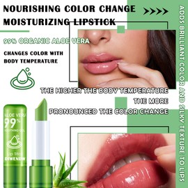 4PCS Aloe Vera Color Changing Lipstick,Temperature Color Change Lip Gloss Makeup Set,Moisturizing PH Mood Magic Lipstick for Women