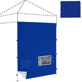SANWAY Instant Canopy Tent Sunwall Silver, 1 Pack Sidewall Only, for 5x5 Pop up Canopy, with 2 Storage Pockets (Blue)