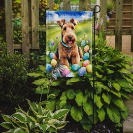 Caroline's Treasures DAC4916GF Airedale Terrier Easter Egg Hunt Garden Flag Mailbox Flag Decorative Yard Flag Banner Outside Patio Artwork Yard Flower Beds, Garden Size, Multicolor