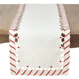 Candy Cane Design Christmas Holiday Table Runner