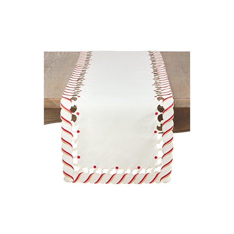 Candy Cane Design Christmas Holiday Table Runner
