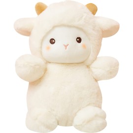 Wgxzyq Wgxzyq Little Sheep Plushie Lamb Stuffed Animal Plush Toy Birthday Gift for Kids 10inch (White)