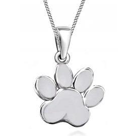 Goldene Hufeisen Mini Paw Pendant with Chain 925 Sterling Silver Paw, Sterling Silver, No Gemstone
