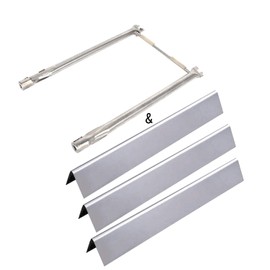 Gassaf 15.3 inch Flavorizer bar & 18 inch Burner Tube Set Replacement for Weber 7635 69785, Spirit 200 Series Spirit S-210, S-220, E-210, E-220, 3-Pack Stainless Steel Flavor Bar & Burner Tube Kit