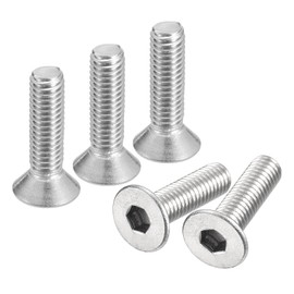 sourcing map #10-32x3/4" Flat Countersunk Head Socket Cap Screws, 20Pcs 304 Stainless Steel Hex Socket Flat Head Screws, Full Thread, Countersunk Bolts