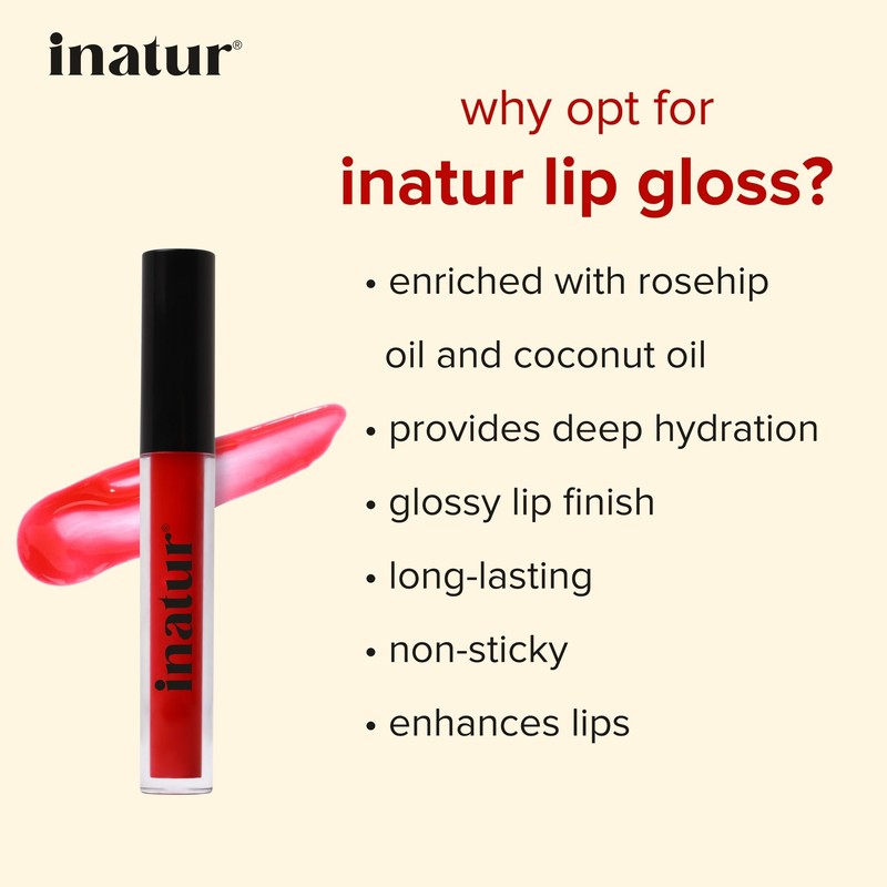 Inatur Lip Gloss - Glam Pink 1.6 ml