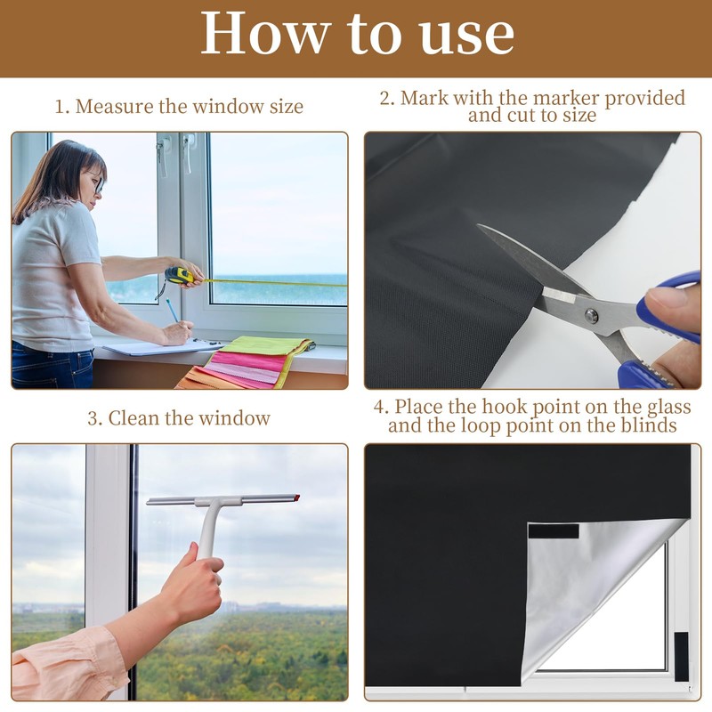 Blackout Fabric Sets, 300 x 145 cm Blackout Roller Blind,