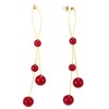 Bohemian Long Dangle Earrings Statement Earrings Red Gemstones Chandelier Tassel,