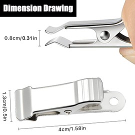Pack of 50 Metal Clamps, 1.3 cm Wide Clips, Metal, Non-Slip Curtain Clips, Shower Curtain Hooks Clips, for Crafts, Photo, Curtain, Clothes