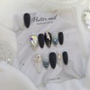Black Purringle Pixie Handmade Nail Tip - Midi Ballet /