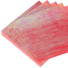 QUARKZMAN 100 Sheets Glitter Origami Paper 4 x 4 Inch Shiny Sparkling Square Folding Paper 10 x 10 cm Iridescent Paper for DIY Art, Craft Decoration, Red