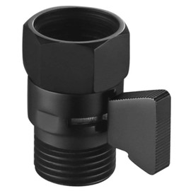 Shower Water Flow Restrictor, APLusee Brass Pressure Regulator Cut off Control Valve with Adjustable On Off Switch Handle for Universal Shower Head and Arm (Matte Black-)