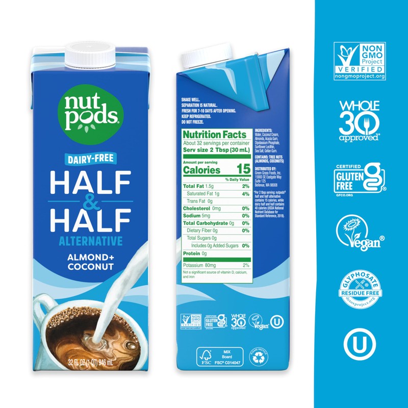 nutpods unsweetened Half & Half Dairy-Free Coffee Creamer