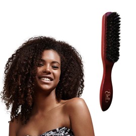 Boar Bristle and Beech Wood Hair Brush - Brush for All Hair Types - Untangling Brush for Ultra Fine and Fine Hair - Beard and Moustache Brush for Men (Ruby Red)