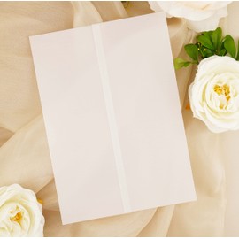 Puremigo 220 Pack Luxury Pre-Folded Vellum Jackets for 5x7 Invitations - Vellum Paper 5x7 Jackets - 115GSM Vellum Wedding Invitations Wraps - Transparent Wedding Invitations Jacket