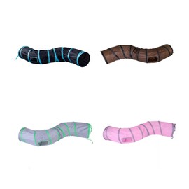 Mies′ Foldable S-Shaped Cat Tunnel, Cat Toy Tunnel, Stress Relief, Lack of Exercise, 2 Holes, Foldable, Diameter 9.8 inches (25 cm), Compact, For Cats, Toy, Pet Supplies, Stress Relief, Safe Material