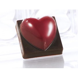 Martellato MA1062 Beat by Massimo Carnio Clear Polycarbonate Chocolate Mold with 24 Beating-Heart Cavities 30mm x 30mm x 17.5mm High