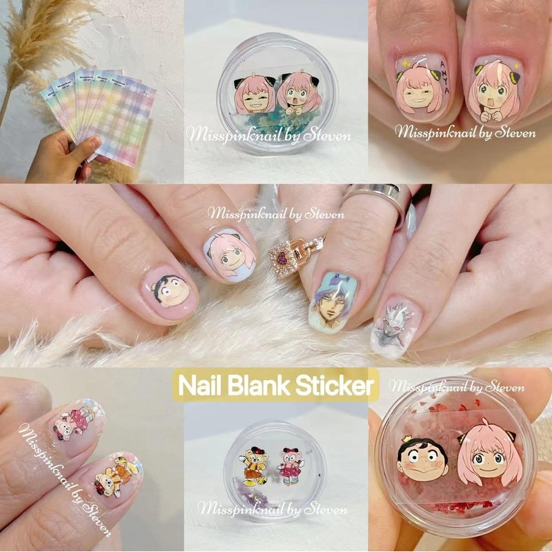 3pcs Blank Sticker DIY Adhesive Sticker Nail Profession use Drawing