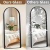 GlasFlength 71"x31" Full Length Mirror, Aluminum Alloy Frame Arched Floor