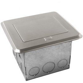 ENERLITES Soft Pop-Up Square Floor Box Kit, 20A GFCI Tamper-Weather-Resistant Receptacle Outlet, Watertight Gasket and Corrosive Resistant Hardware, Nickel Plated Brass Cover, 961248-S-GFCI